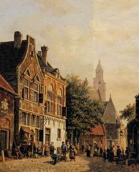 unknow artist European city landscape, street landsacpe, construction, frontstore, building and architecture. 298 oil painting image